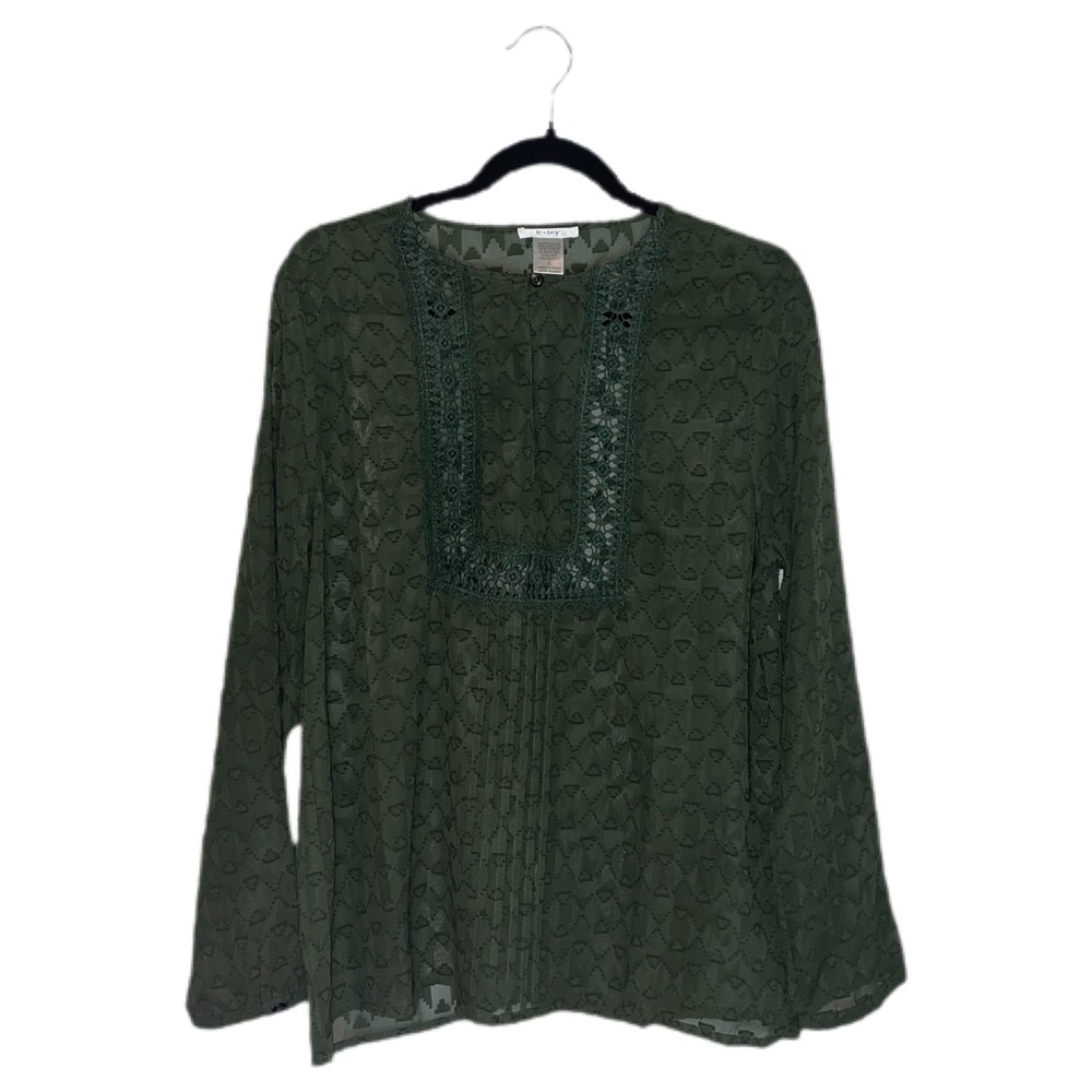 Sheer Long Sleeve Boho Fall Blouse